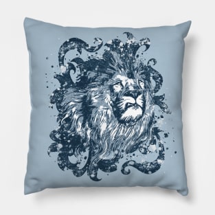 Blue cool Lion King, animali africani, hipster, look anni '80 Pillow