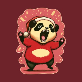 Christmas panda roaring T-Shirt