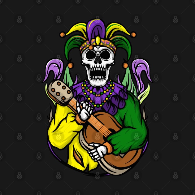 Skeleton Playiin' Banjo by mystiza_art