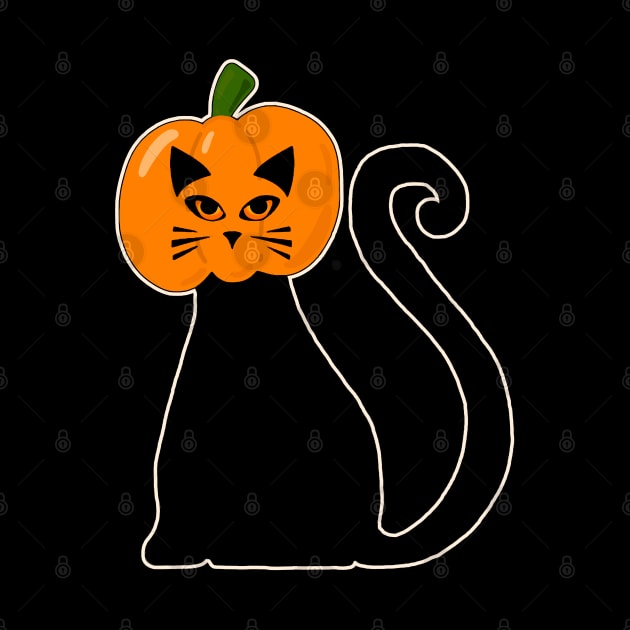 HALLOWEEN CAT- Pumpkin Head by Off the Page