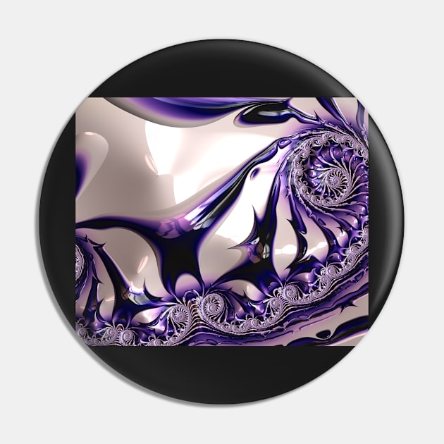 Purple Golden Fractal Pin by CreaKat