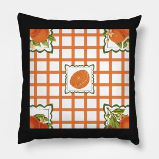 Orange Gingham Pillow