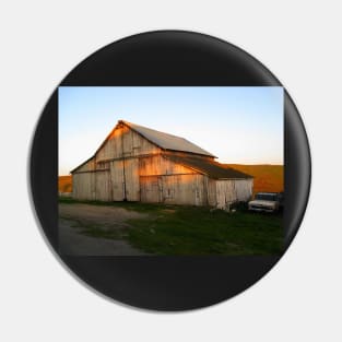 "Old Buddies". A Barn and a Ford Truck on Historic "B" Farm, Point Reyes, California Pin