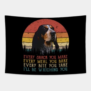 Retro Bluetick Coonhound Every Snack You Make Every Meal You Bake Tapestry