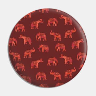 Dark Red Indian Elephants Pin