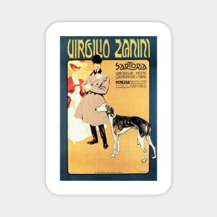 VIRGILIO ZANINI Italian Fashion Clothing Tailor House c1900 Vintage Poster Magnet