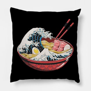 hokusai kaiju aesthetic Pillow