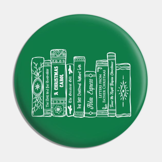 Classic Christmas Bookshelf No.3 Pin by LuckyJuniperCo