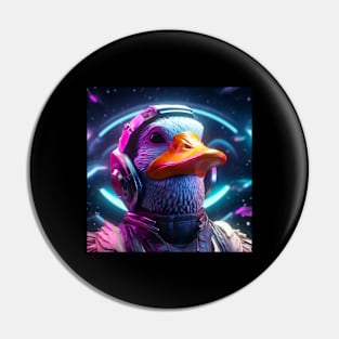 Vaporwave Retrowave Synthwave Duck Astronaut Space Fantasy Illustration Pin