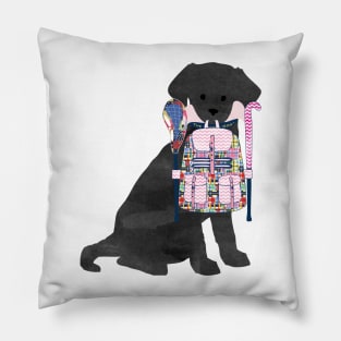 Black Lab Back To School Field Hockey Lacrosse Dog Pillow