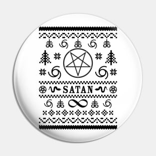 Satan Christmas Black Pin