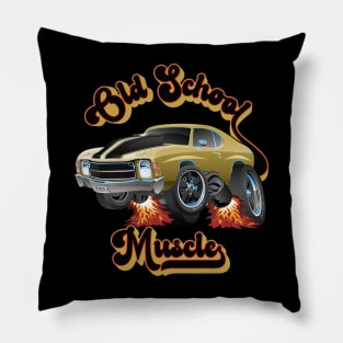 Retro Old School Muscle Car Cartoon Graphic Pillow