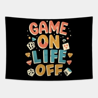 GAME ON LIFE OFF Playfull gaming Tapestry