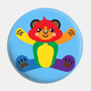 Inclusive Gay Pride flag Teddy Bear Pin