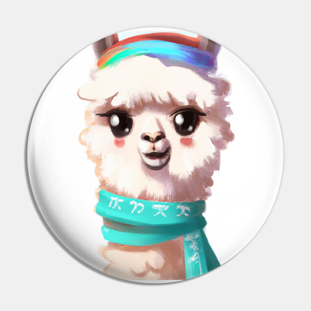 Cute Llama Drawing Pin by Play Zoo