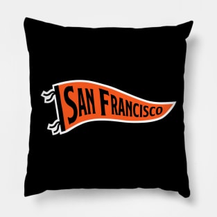 San Francisco Pennant - Black Pillow