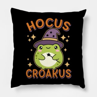 Hocus Croakus Kawaii Witch Frog Cute Halloween Pillow