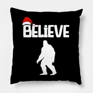 Funny Christmas Xmas Bigfoot Believe Sasquatch In Moon Light Pillow