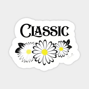 Classic Daisy Black n White Seamless Design Print Pattern Magnet