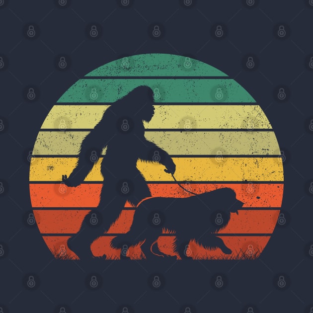 Bigfoot Walking Leonberger Dog Vintage Distressed Dog Owner by Cuteness Klub