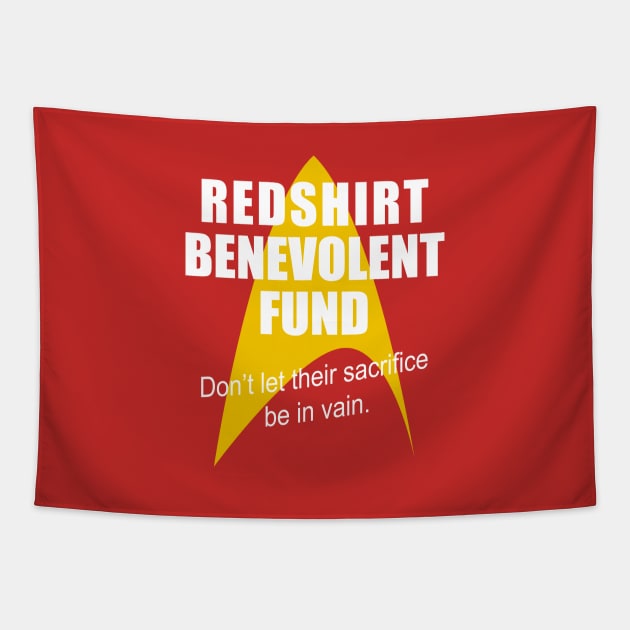 Redshirt Benevolent Fund (Sci Fi Humour) Tapestry by Wayne Brant Images