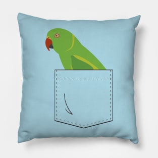 Indian Ringneck Parakeet Parrot Female Front Pocket Pillow