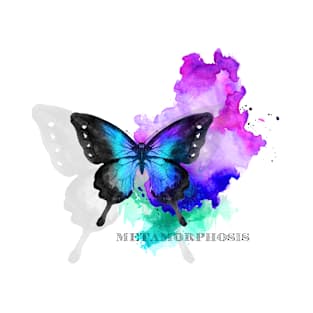 Metamorphosis of life, a transition from, to - let life unfold - unique BUTTERFLY Morpho watercolor T-Shirt