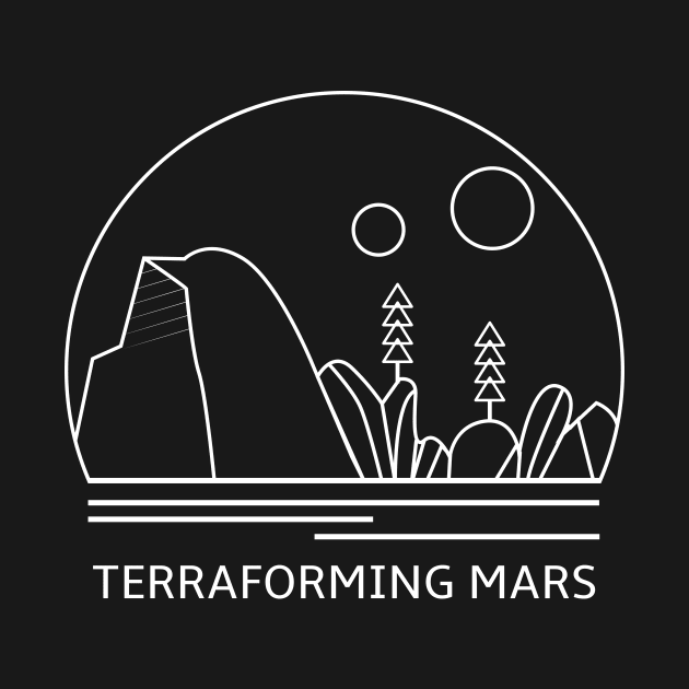 Terraforming Mars Minimalist Line Drawing - Board Game Inspired Graphic - Tabletop Gaming  - BGG by MeepleDesign