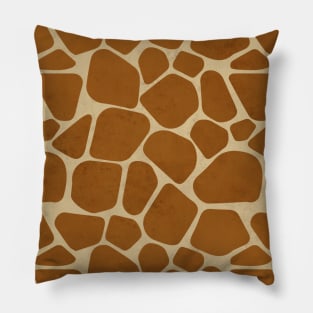 Brown and Cream Giraffe Safari Print Pillow