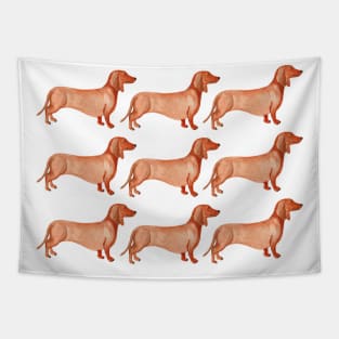 Watercolor weenie dog pattern Tapestry