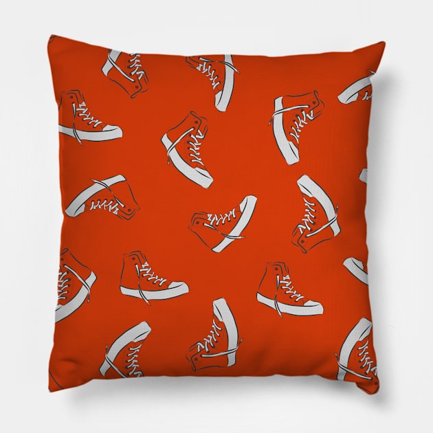 Sneakers pattern Pillow by Beerlogoff