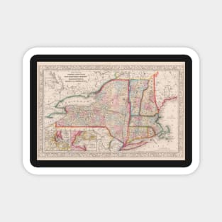 1863 New England and New York Map Magnet