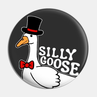 Silly Goose with Top Hat Pin