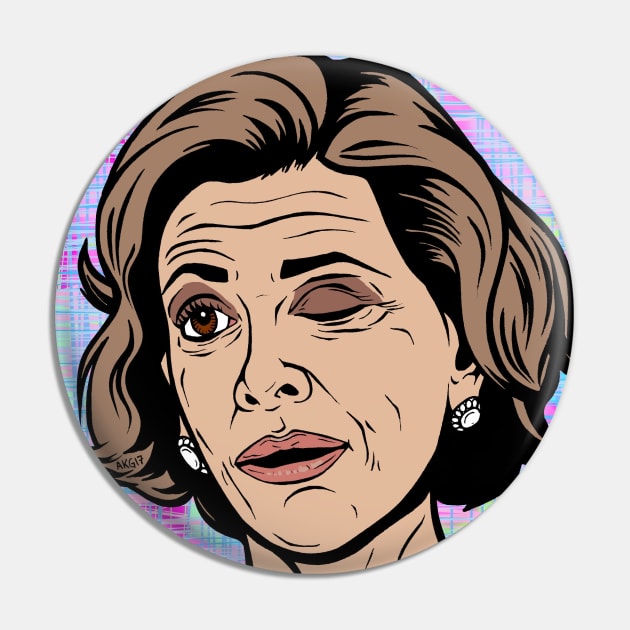 Lucille Bluth Wink Pin by turddemon