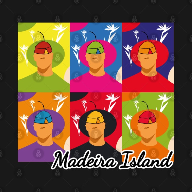 Madeira Island male pop art no face illustration using the traditional folklore hat by Donaby