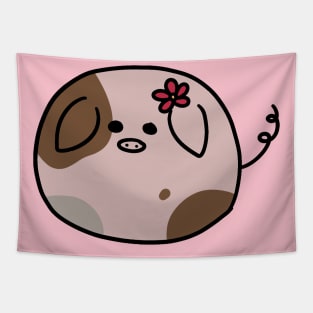 Fat Round Flower Pig Tapestry