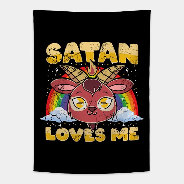 Satan Loves Me Tapestry by E