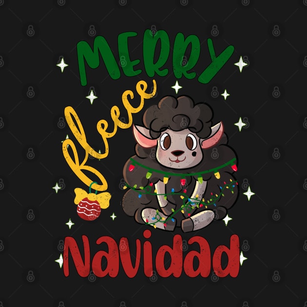 Merry Fleece  Navidad Christmas Humor Joke Sheep Pun by alcoshirts