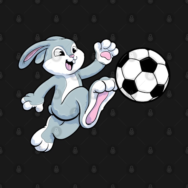 Rabbit as Soccer player with Soccer ball by Markus Schnabel