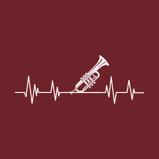 Trumpet heartbeat Trumpet and Clarinet lover trumpet beat T-Shirt