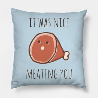 It Was Nice Meating You Pillow