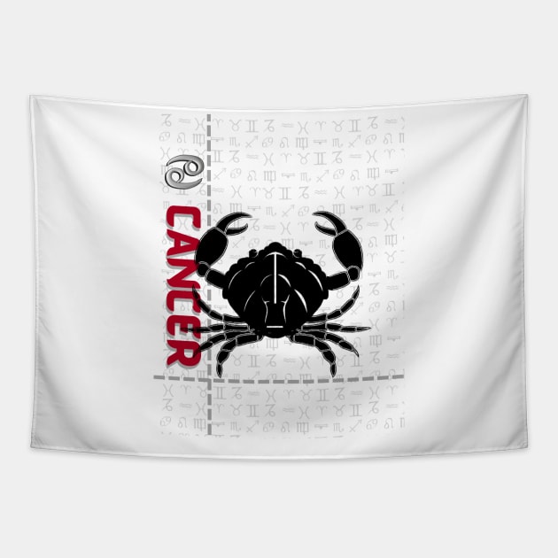 Cancer Zodiac symbol Tapestry by QReality