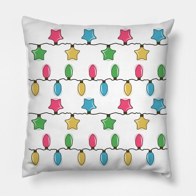 Christmas Lights Pillow by Designoholic