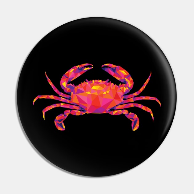 Warm Colors Geometric Crab Pin by polliadesign