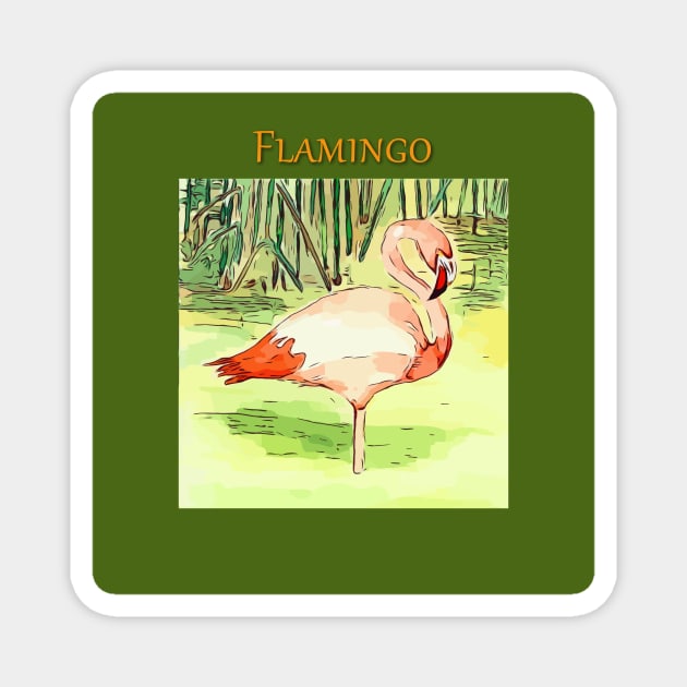 Flamingo Magnet by WelshDesigns