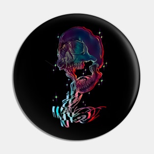 Glitch Skull Pin