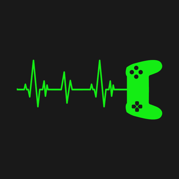 Online Gamer Heartbeat | Video game T-shirt for boy or girl by MerchMadness