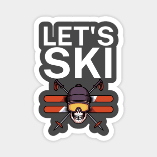 Lets ski Magnet