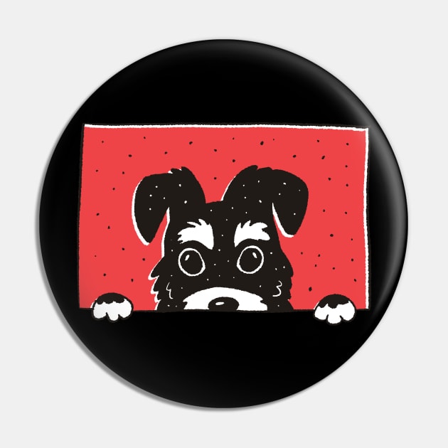 Cute Peeking Schnauzer Dog Pin by JFDesign123