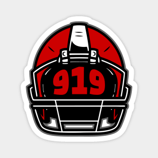 Retro Football Helmet 919 Area Code Raleigh North Carolina Football Magnet